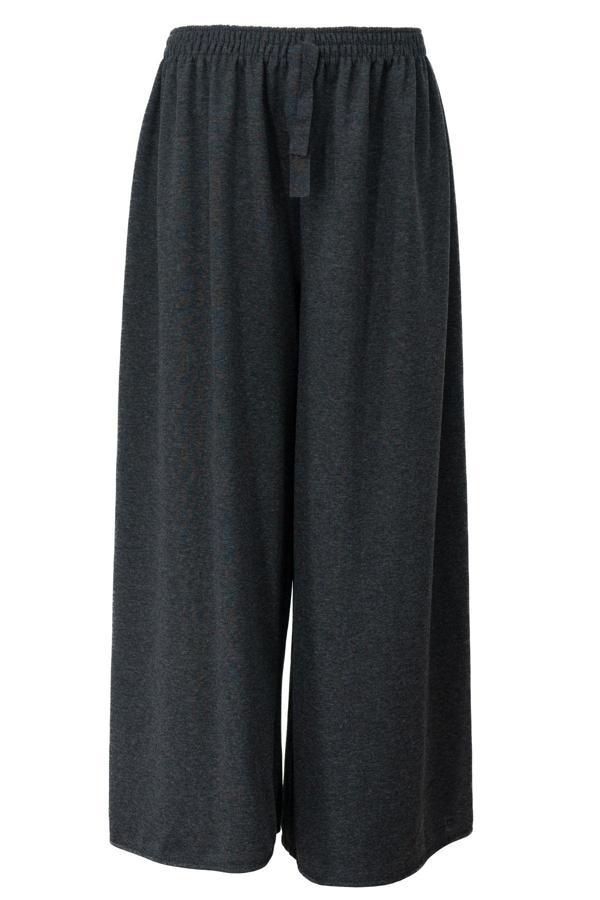 Oppland Kadın Kışlık Pantolon Ecrin Kumaş Beli Lastikli Jumbo Battal Beden Rahat Kesim Tam Kalıp Füme Standart - Image 1