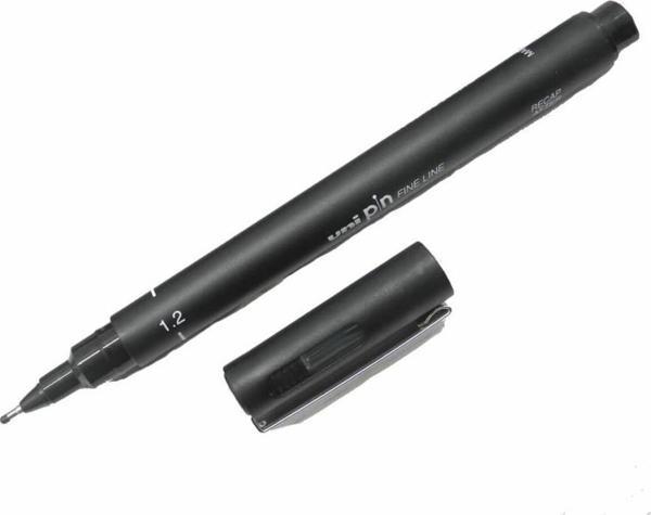 Uni-Ball Çizim Kalemi Akrilik Uçlu Fine Line Pin 1.2 Mm Siyah Pin 12-200 (12 Li Paket) - Image 1