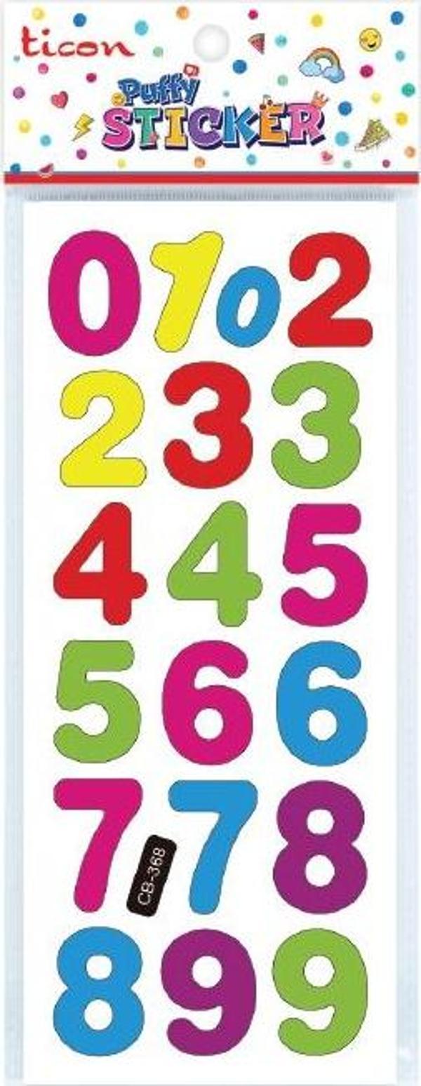 Ticon Puffy Sticker Rakam Tps-006/4 348896 (20 Li Paket) - Image 1