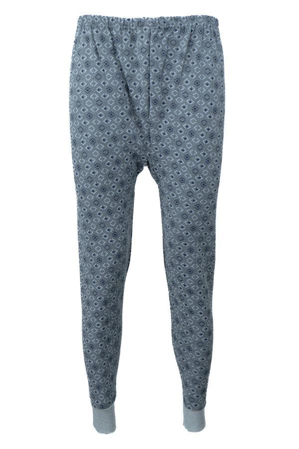 Oppland Erkek Kışlık İçik Pijama Pamuklu Kalın İçi Miflonlu Desenli Paçasılastikli Sıcak Tutar Rahat Gri XL - Image 1