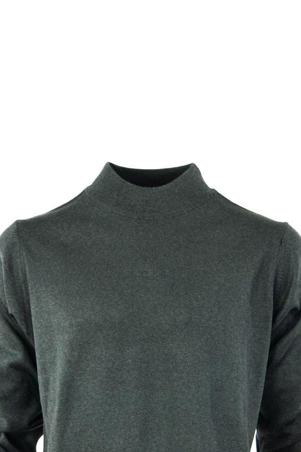 Oppland Erkek Uzun Kollu Yarım Balıkçı Yaka Klasik Model Rahat Kesim Tam Kalıp Yünlü Dokuma Kazak Füme S - Image 1