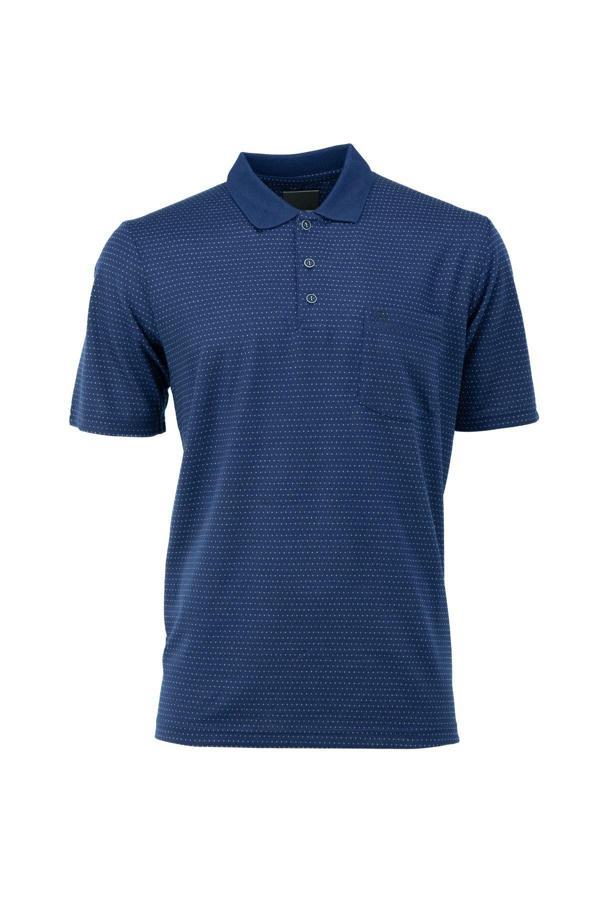 Oppland Erkek Polo Yaka Cepli Kısa Kollu Tam Kalıp Normal Kesim Pamuklu Kumaş T-Shirt Lacivert M - Image 1