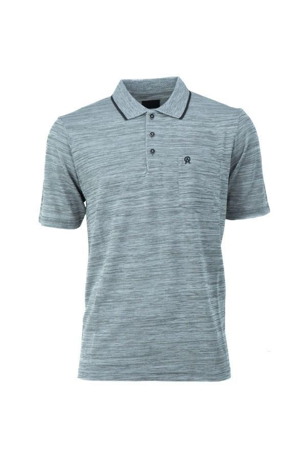 Oppland Erkek Polo Yaka Cepli Kısa Kol Puntolu Kırçıllı Desenli Tam Kalıp Pamuklu Kumaş T-Shirt Siyah M - Image 1