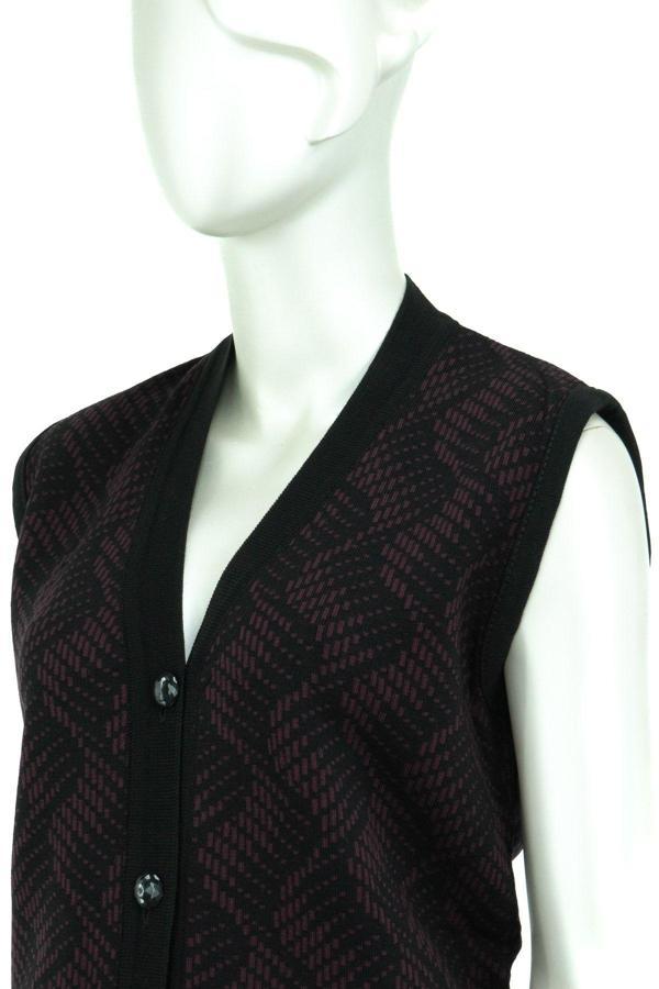 Oppland Kadın Kışlık Şık Modelli Önü Düğmeli Çift Cepli Tam Kalıp Likralı Dokuma Anne Yelek Mor L - Image 1