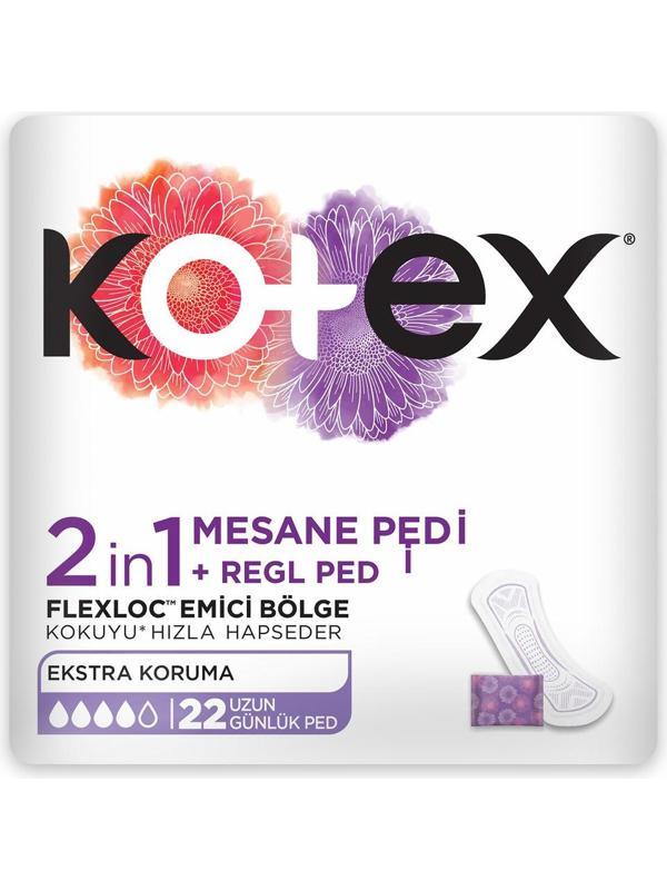 Kotex 2in1 Mesane + Regl Uzun Günlük Ped 22x3 66 Adet - Image 1