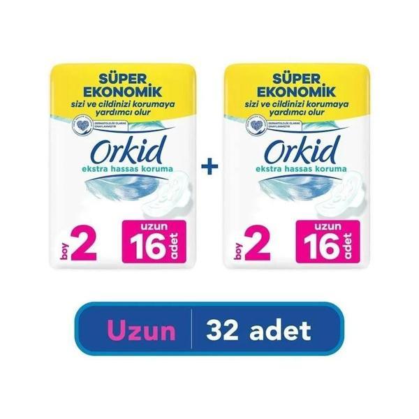 Orkid Ekstra Hassas Koruma Ped Uzun 32x2 64 Adet - Image 1