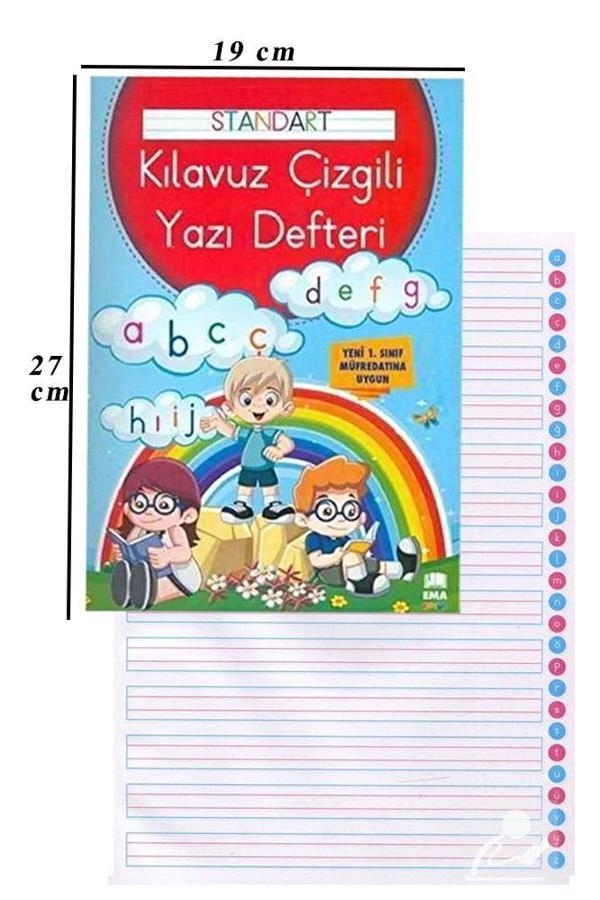Güzel Yazı Defteri A4 Boy 19x27 cm 24 Yaprak 1 Adet Standart Çizgili Yazı Defteri Dik Temel Harflerle 1. Sınıf - Image 1