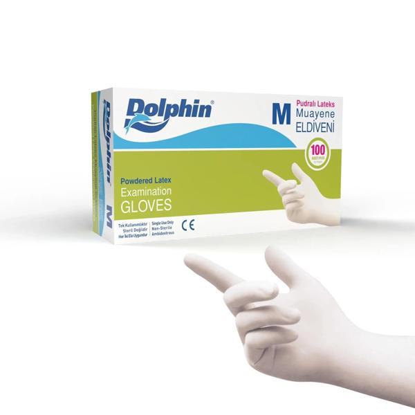 Dolphin Pudrasız Lateks Muayene Eldiveni L Beden 100 Adet - Mdr - Image 1