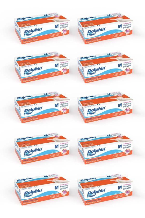 Dolphin Pudrasız Lateks Muayene Eldiveni L Beden 100 Adet X 10 Paket - Mdr - Image 1