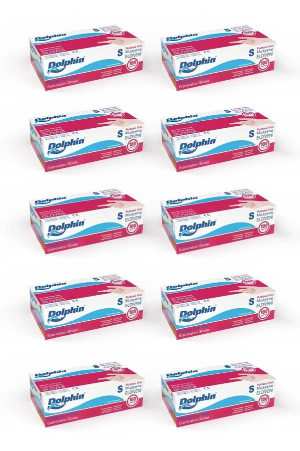 Dolphin Beyaz Vinil Eldiveni Pudrasız M 100 Adet X 10 Paket - Image 1
