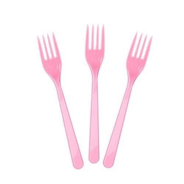 Turuncu Renk Lüks Plastik Çatal 25 Adet - Image 1