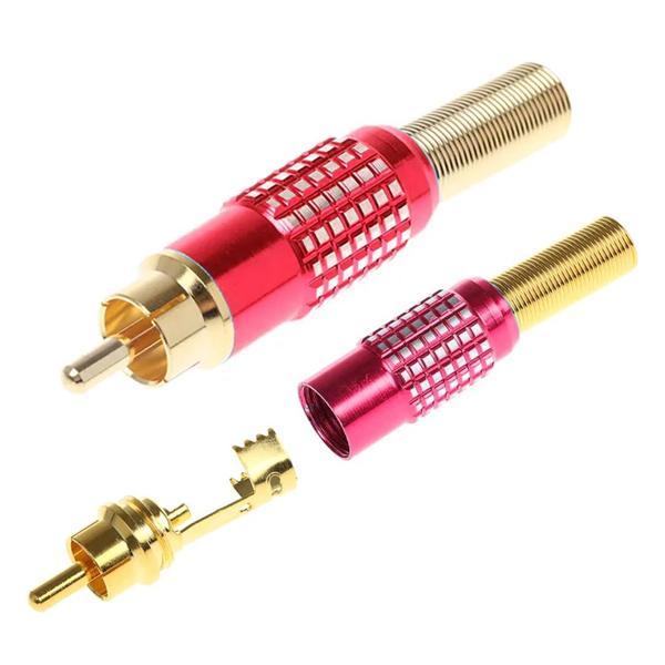 Powermaster PM-23804 Tos Fiş Metal Gold Kırmızı Rca Soket Ucu Jack - Image 1