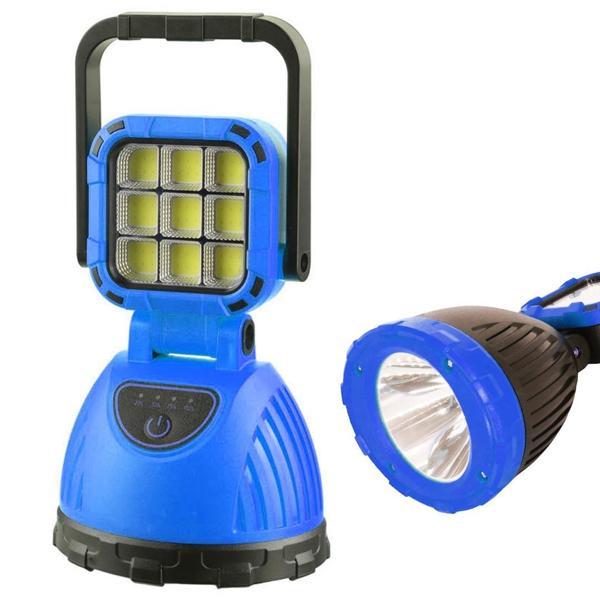 Powermaster PM-8033C 6 Modlu EL Feneri Ve Işıldak Acil Durum Lambası 9 Cob Ledli Solar Şarjlı - Image 1