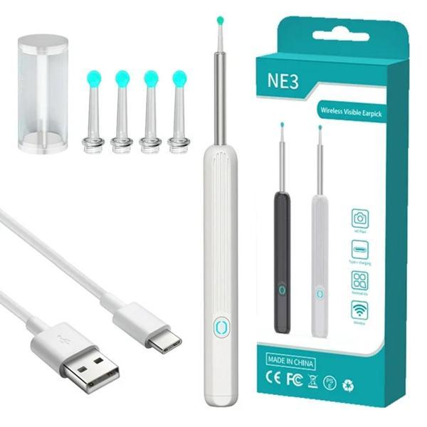 Powermaster PM-24064 Şarjlı Endoskop Kameralı Kulak Temizleme Seti Aleti Android İos Uyumlu HD Görüntü Yedek Başlık - Image 1