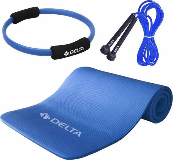 Delta 15 mm Pilates Minderi 35 cm Pilates Çemberi Atlama İpi Seti - Image 1