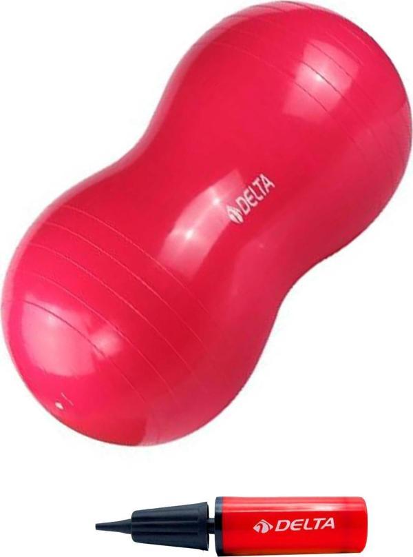 Delta Fıstık Şekilli Fuşya Pilates Topu + Pilates Topu Pompası - Image 1