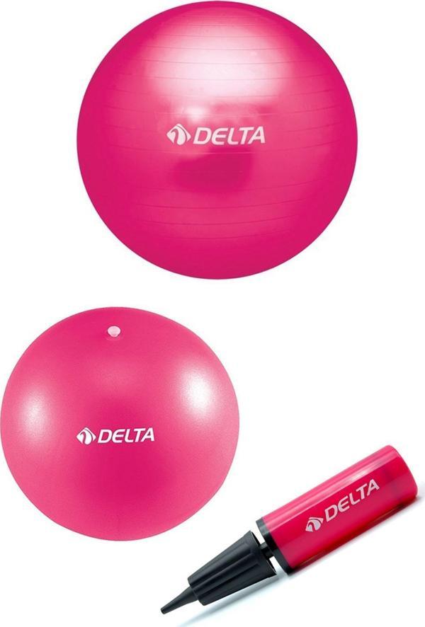 Delta 75 cm Pilates Topu 20 cm Mini Denge Topu Ve Pompası Seti - Image 1