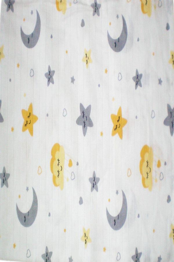 More Home Müslin Bebek Yastık Kılıfı  % 100 Pamuklu Yıldızlı Aylı  35X44 - Image 1