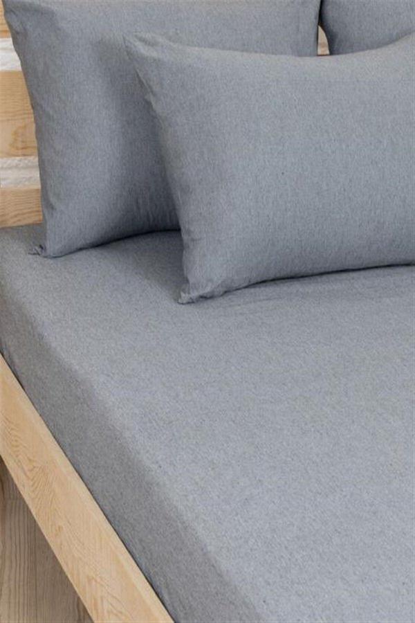 More Home Tek  Kişilik Pamuklu  Lastikli Çarşaf  Antrazit - Image 1