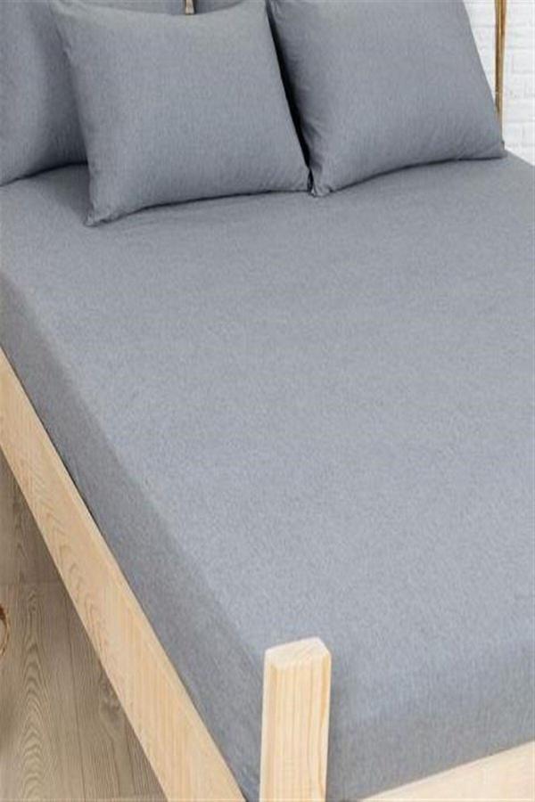 More Home Tek  Kişilik Pamuklu  Lastikli Çarşaf  Seti 50X70 Antrazit - Image 1