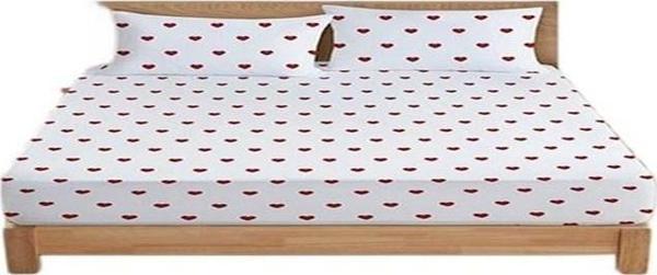 More Home Tek  Kişilik Pamuklu  Lastikli Çarşaf  Seti 50X70 Yastık Kılıfı  Kalp Kesenli - Image 1