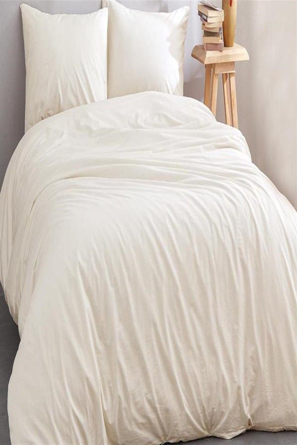 More Home Çift Kişilik Yorgan Kılıfı Nevresim Krem - Image 1