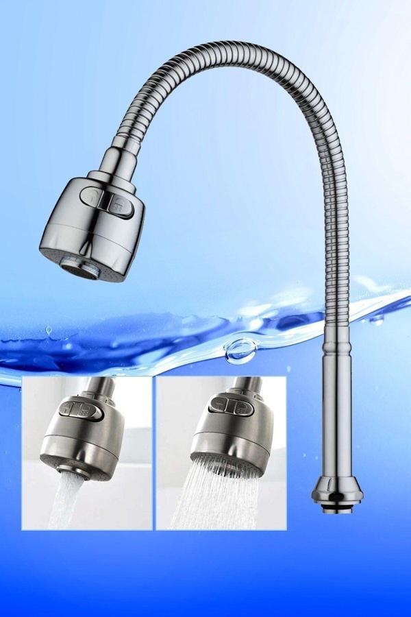 More Home Oynar Baslıklı Spiralli Mutfak Lavabo Başlığı Tazyikli Su Tasarruflu Krom Kobar - Image 1