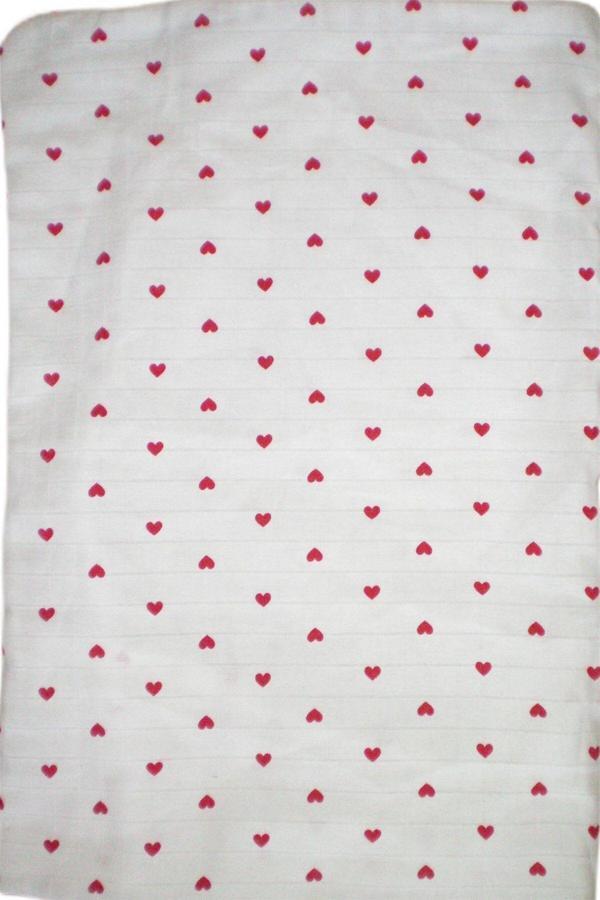 More Home Müslin Yastık Kılıfı  % 100 Pamuklu Yıldılı Kalpli 35X44 - Image 1