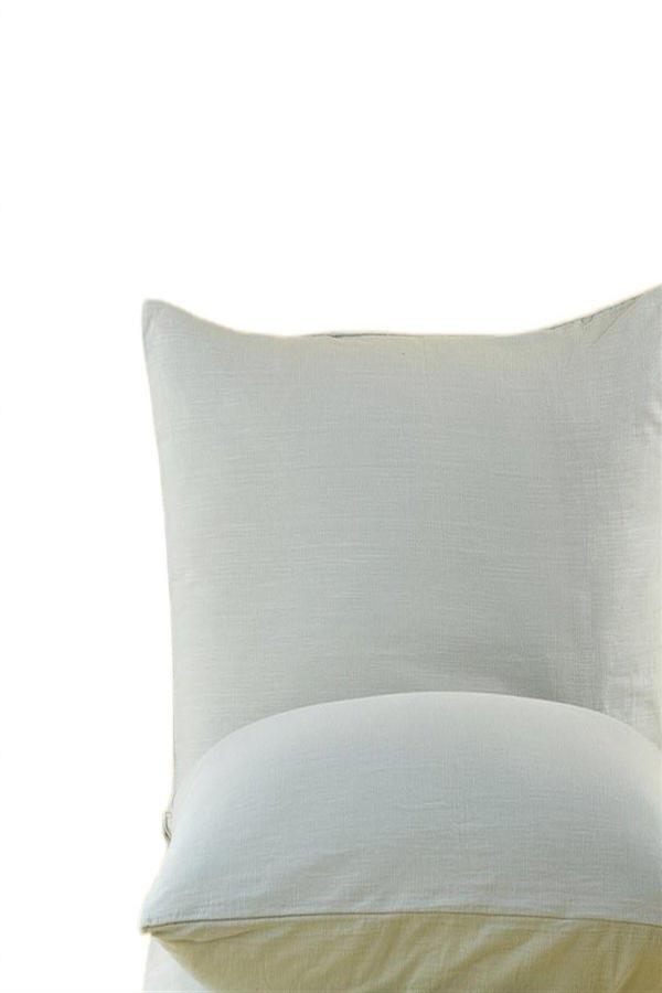 More Home Açık Yeşil  Pamuklu Müslin Bez Kumaştan Kapaklı Yastık Kılıfı (2 Adet) 50 X 70 Cm - Image 1