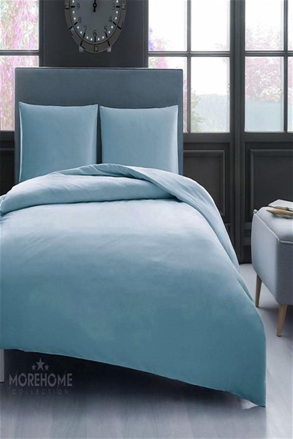 More Home Tek  Kişilik Pamuklu Nevresim Mavi - Image 1