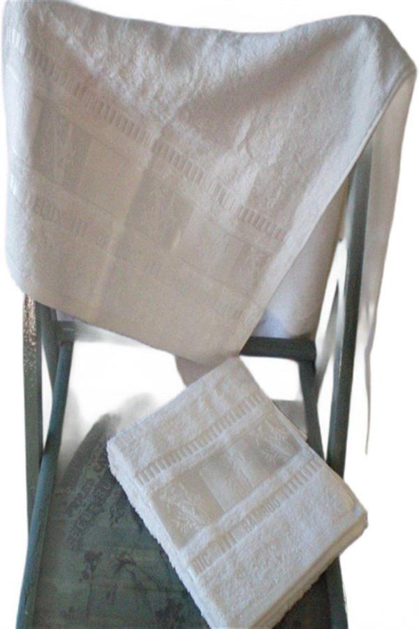 More Home Bambu 2Li Renkli El Yüz Havlusu Seti 45X95 Cm - Beyaz - Image 1
