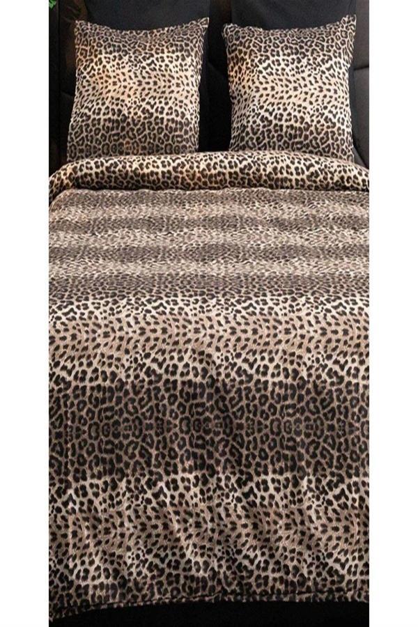 More Home Çift Kişilik Yorgan Kılıfı Nevresim Leopar Desenli 50X70 2 Adet Yastık Kılıfı - Image 1