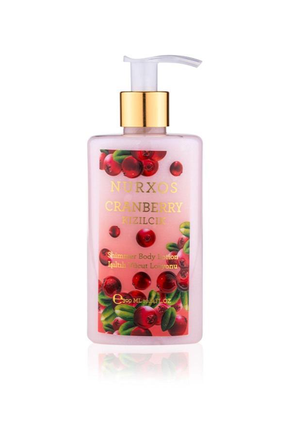 Nurxos 9173 Cranberr Kızılcık 300 ML Kadın Erkek Işıltılı Vücut Losyonu 8681124691736 - Image 1