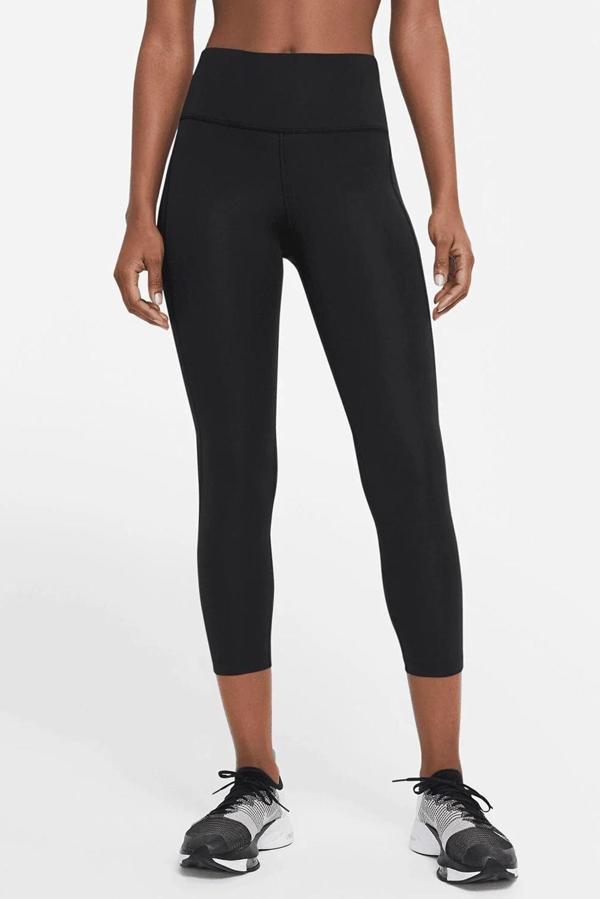 Nike Fast Dri Fit Crop Leggings Black Kısa Crop Çok Cepli Toparlayıcı Tayt Siyah - Image 1