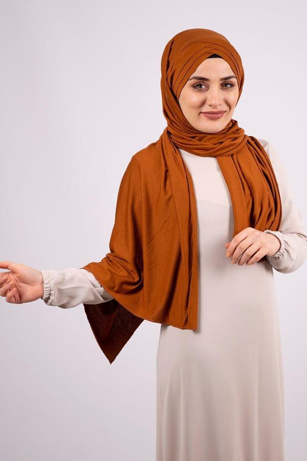 Hürrem Bone Taba Arkadan Bağlamalı Şal Viskon Kumaş Üç Bantlı 2103_33 - Image 1