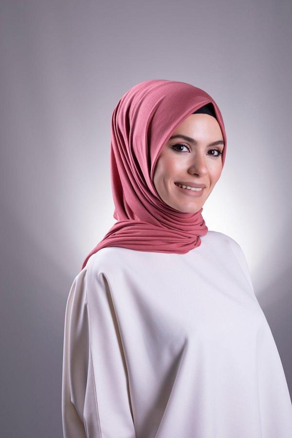 Hürrem Bone Gül Kurusu Düz Klasik Şal Viskon Kumaş Likralı Penye 202101_18 - Image 1