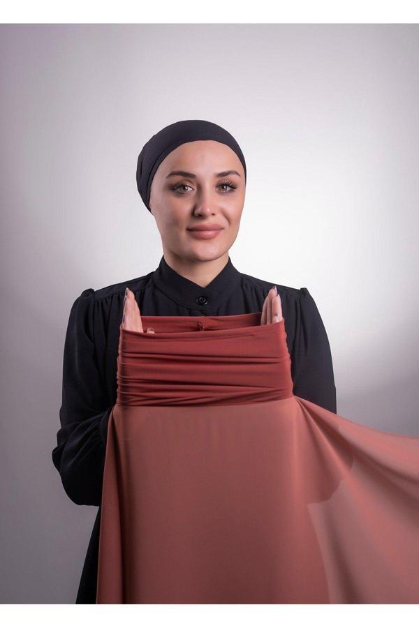 Hürrem Bone Taba Pratik Hazır Geçmeli Şal Şifon Boru Boneli 3001_33 - Image 1