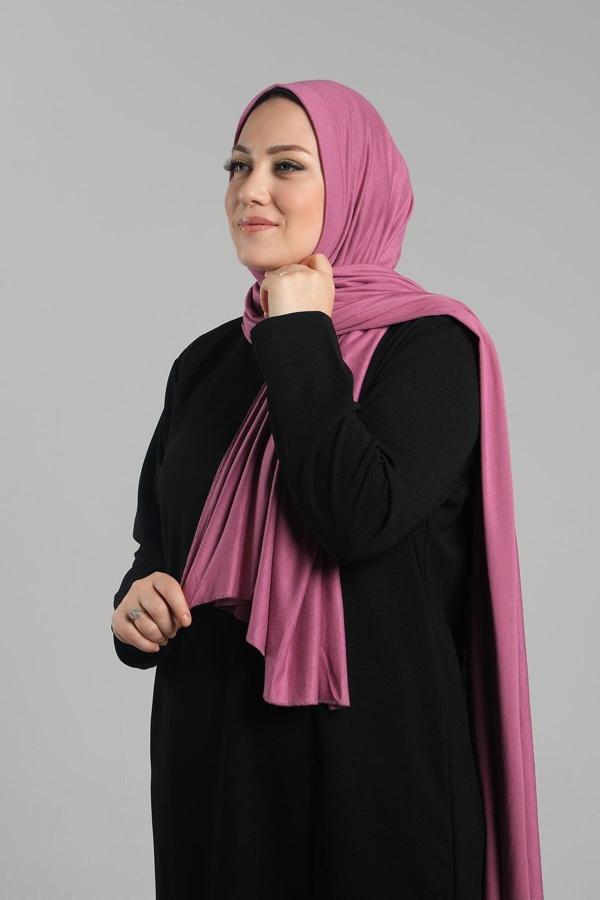 Hürrem Bone Gül Kurusu Pratik Hazır Geçmeli Şal Viskon Önü Süngerli Penye Şal 2202_18 - Image 1
