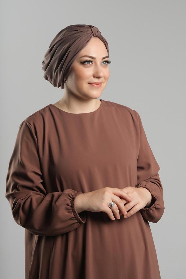 Hürrem Bone Vizon Pratik Hazır Geçmeli Tesettür Bone Sandy Pileli Salaş 2121_10 - Image 1