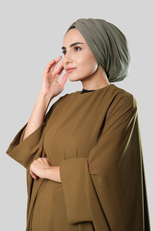 Hürrem Bone Koyu Vizon Drapeli Salaş Tesettür Bone Sandy Büzgülü 2315_38 - Image 1