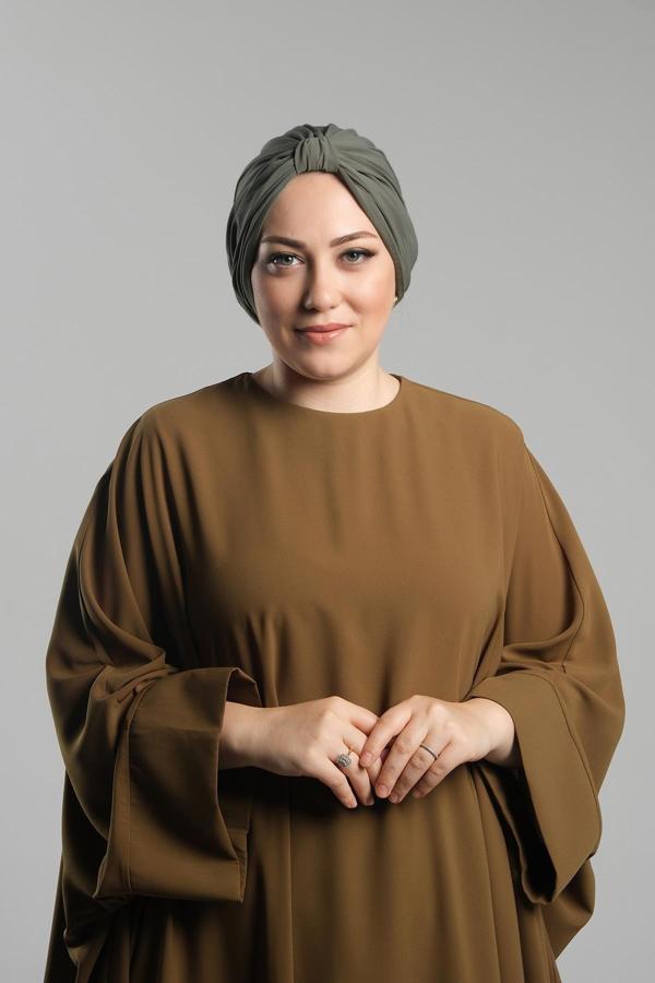Hürrem Bone Koyu Vizon Pratik Hazır Geçmeli Tesettür Bone Sandy Pileli Salaş 2121_38 - Image 1