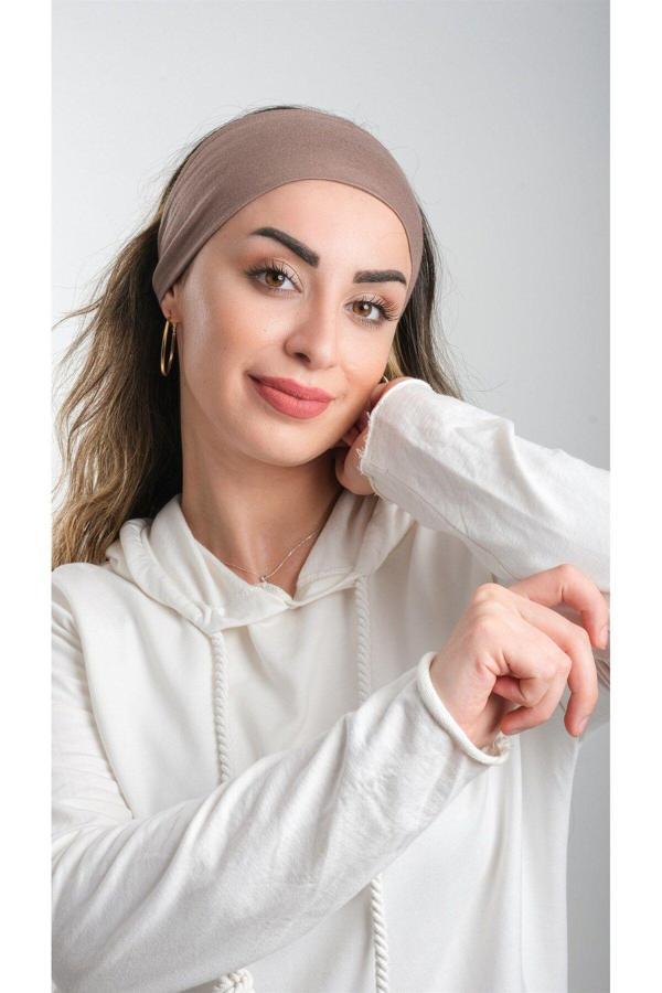 Hürrem Bone Koyu Vizon Pratik Hazır Geçmeli Tesettür Bone Viskon Kumaş Sade 3007_38 - Image 1