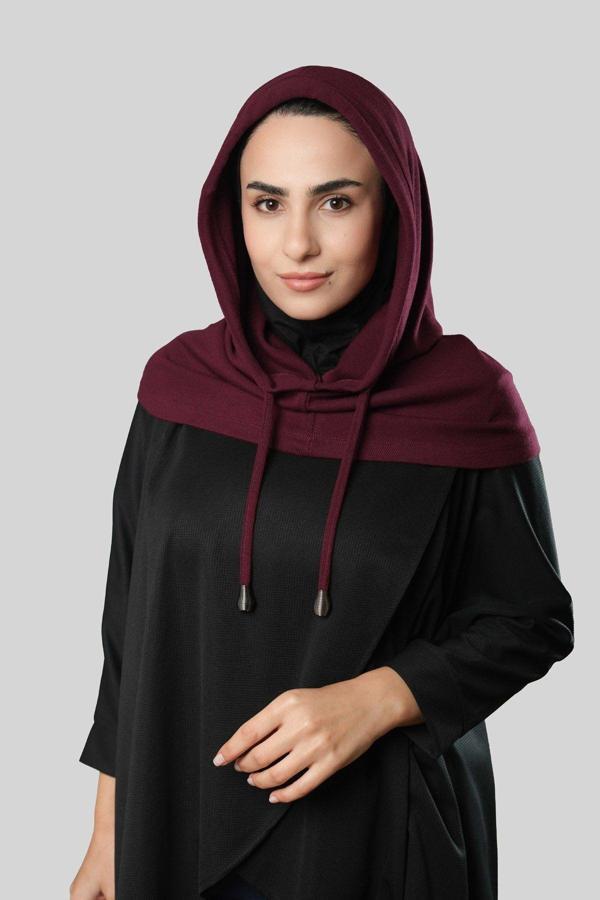 Hürrem Bone Bordo Bağcıklı Salaş Balaklava Boyunluklu Bere Triko Düz 2326_16 - Image 1