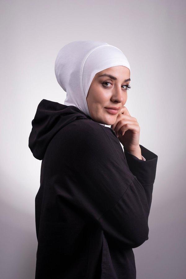 Hürrem Bone Krem Pratik Hazır Geçmeli Bone Viskon Kumaş Hijab Spor 2106_40 - Image 1