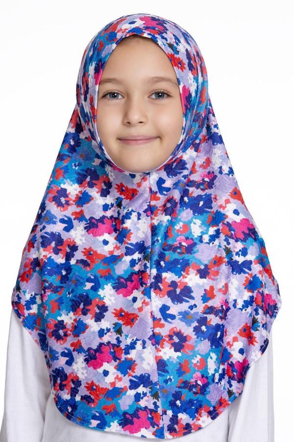 Hürrem Bone İndigo Pratik Hazır Geçmeli Genç Tesettür Bone Jakar Desenli Hijab 2408_24 - Image 1