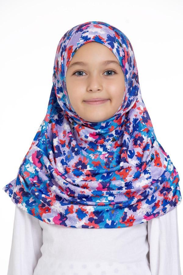 Hürrem Bone İndigo Pratik Hazır Geçmeli Genç Tesettür Bone Jakar Desenli Pileli Kendinden Boneli 2407_24 - Image 1