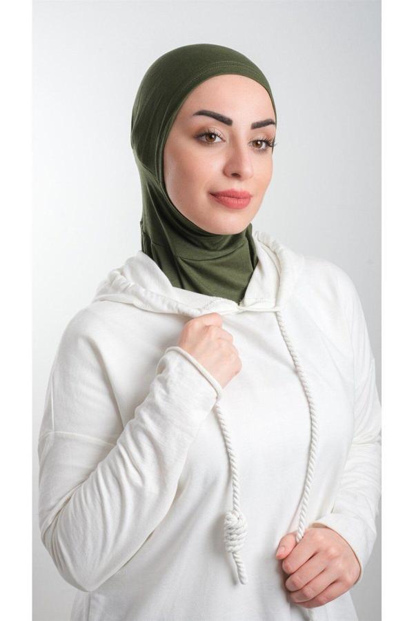 Hürrem Bone Zümrüt Pratik Hazır Geçmeli Tesettür Bone Sandy Kumaş Spor Hijab 2113_37 - Image 1