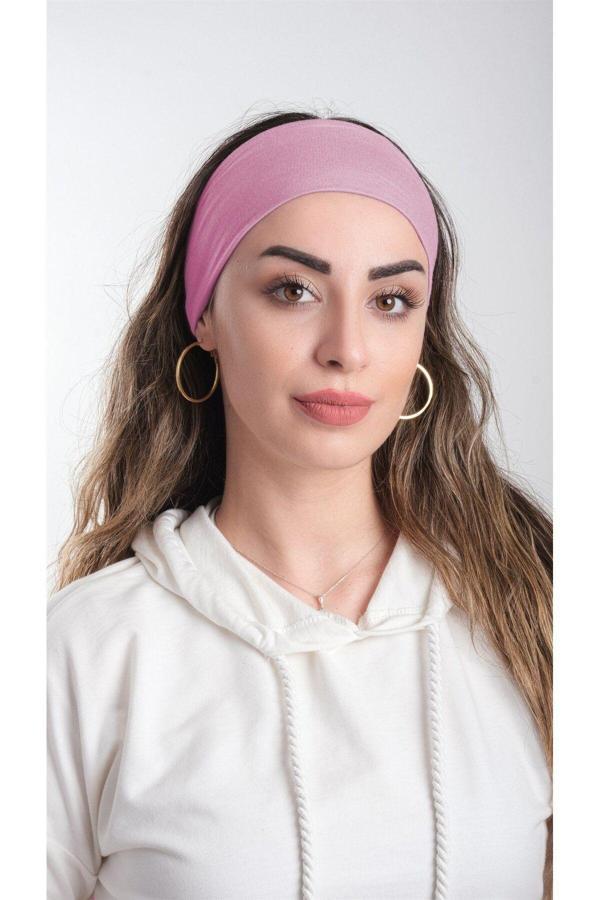 Hürrem Bone Pudra Pratik Hazır Geçmeli Tesettür Bone Viskon Kumaş Sade 3007_06 - Image 1