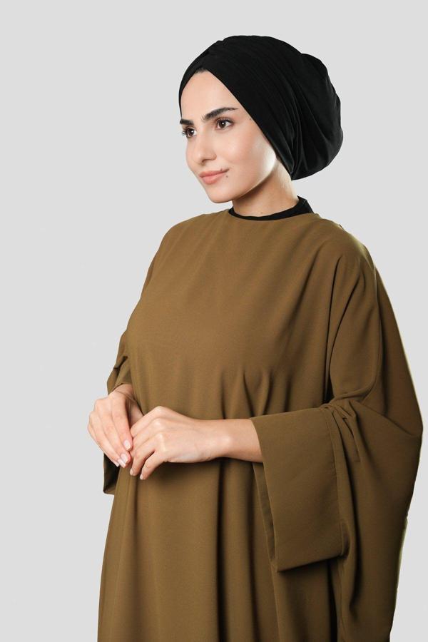 Hürrem Bone Siyah Drapeli Salaş Tesettür Bone Sandy Büzgülü 2315_01 - Image 1