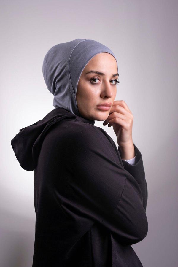 Hürrem Bone Füme Pratik Hazır Geçmeli Bone Viskon Kumaş Hijab Spor 2106_25 - Image 1